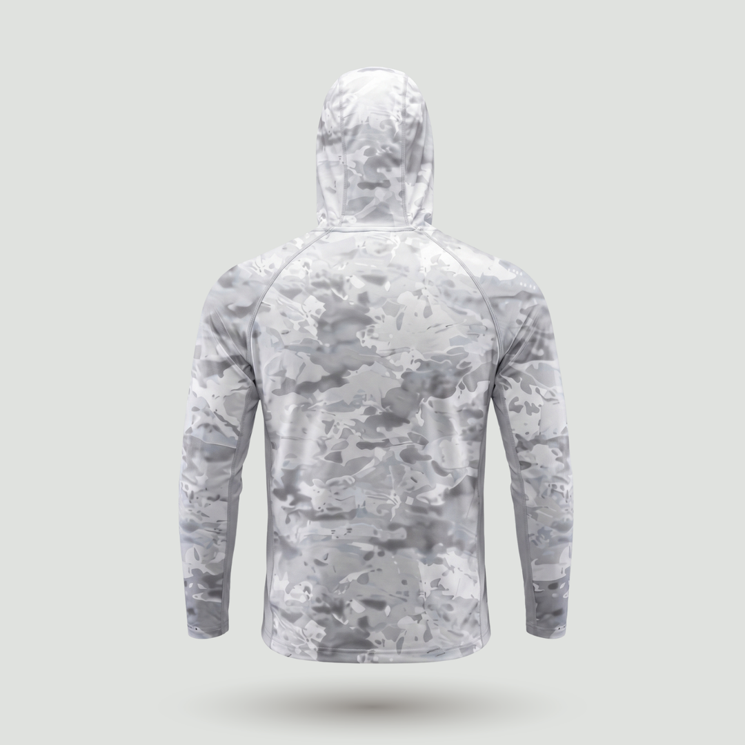 Men’s Camouflage Long-Sleeve Performance Sun Hoodie with Hood & Face Cover