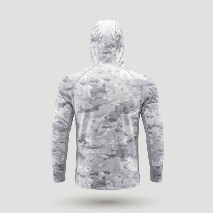 Men’s Camouflage Long-Sleeve Performance Sun Hoodie with Hood & Face Cover