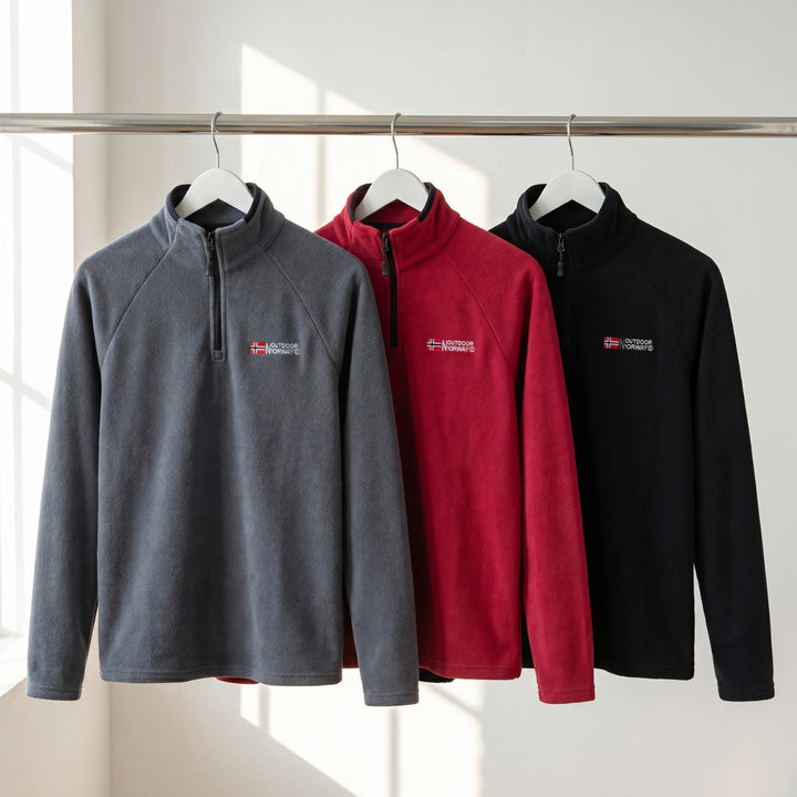 Men’s Quarter-Zip Fleece Pullover – Lightweight Outdoor Fleece Jumper for Hiking & Camping