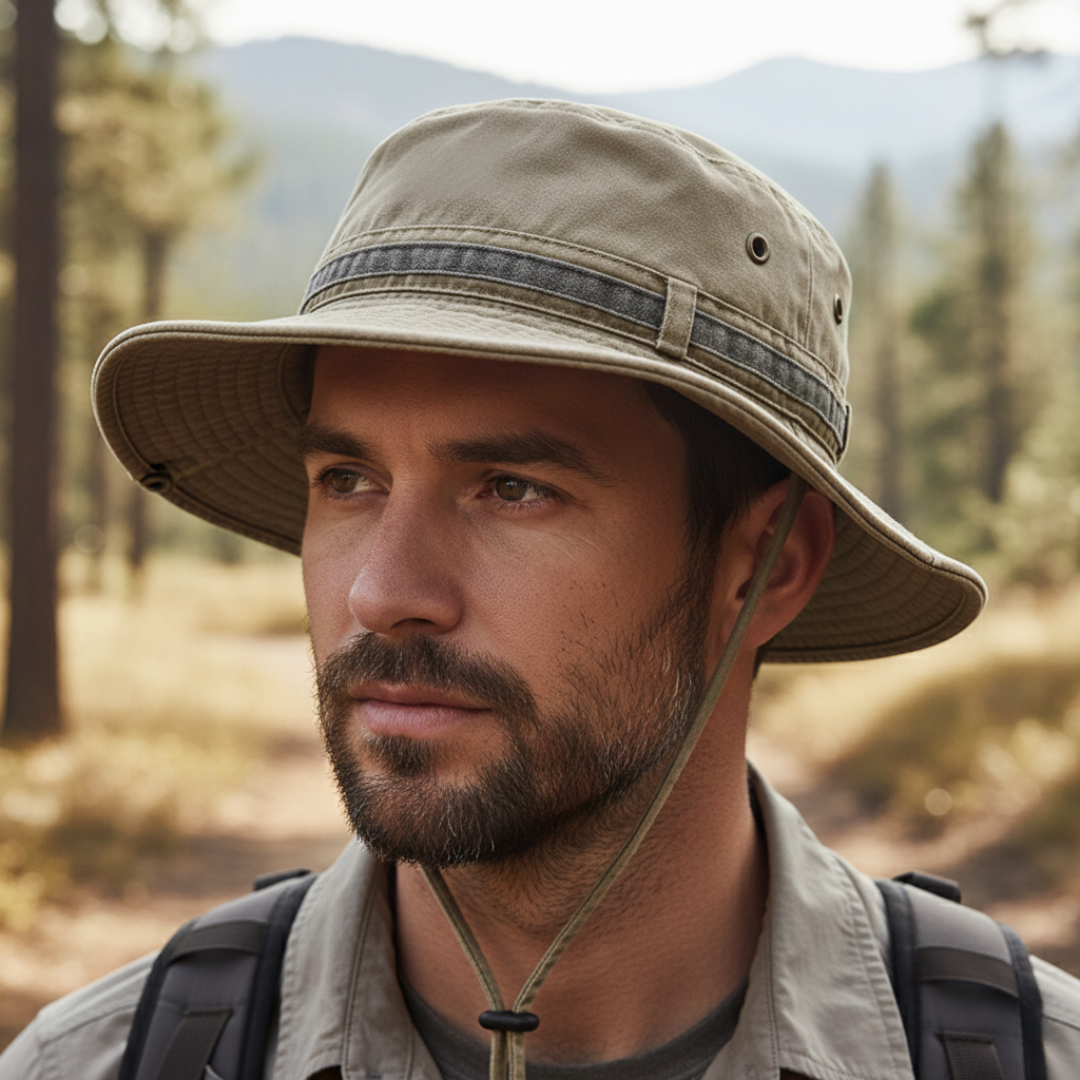 Cotton Boonie Hat – Packable Outdoor Sun Hat with Chin Strap