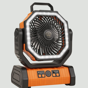 Camping Fan with Light & Power Bank – 3-in-1 Rechargeable Outdoor Fan