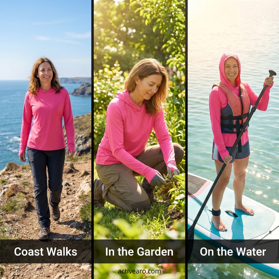 Women's UPF 50+ Sun Hoodie – Lightweight Hooded UV Protection Top for Outdoor and Travel