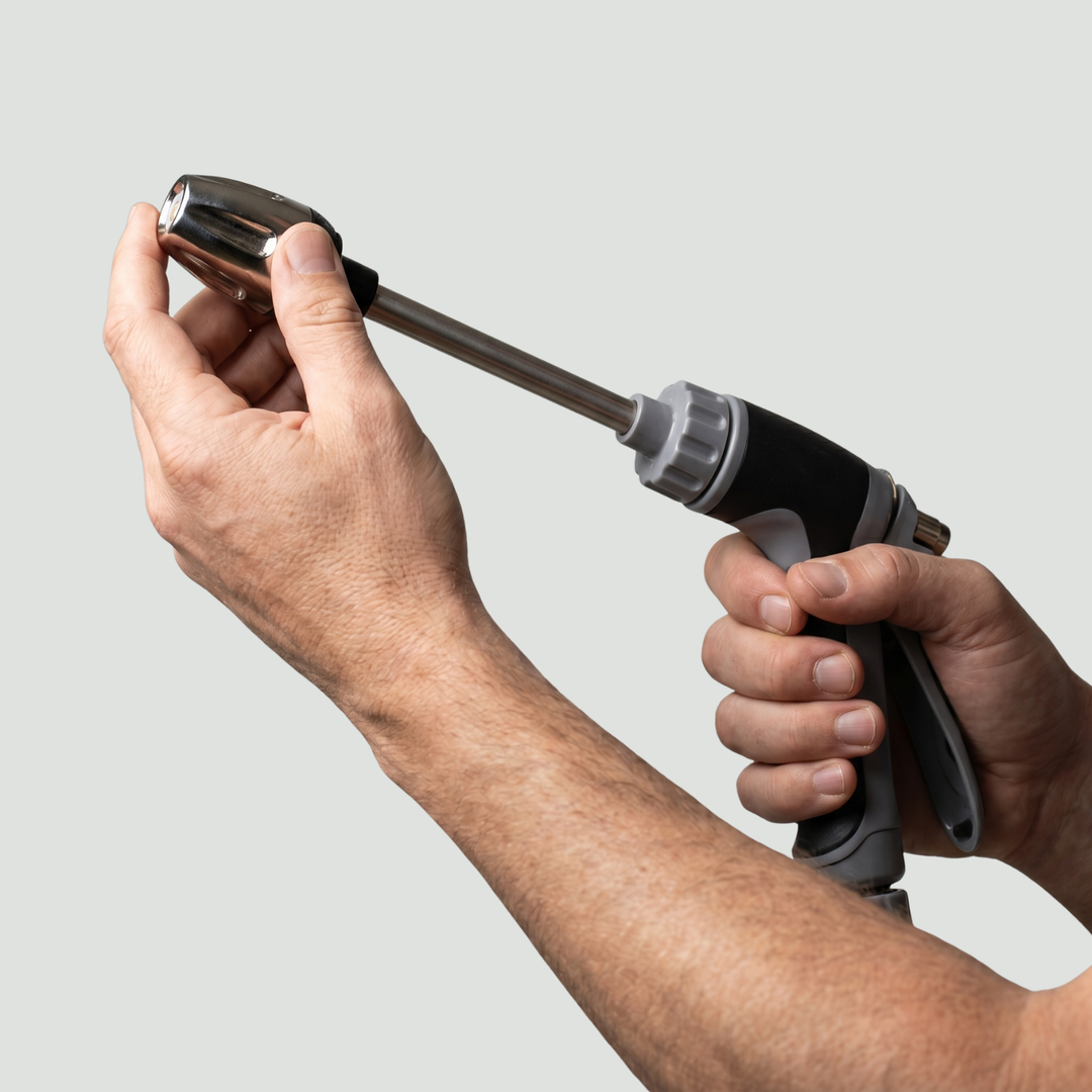 High-Pressure Garden Hose Nozzle — Adjustable Jet & Wide Spray, Metal Build
