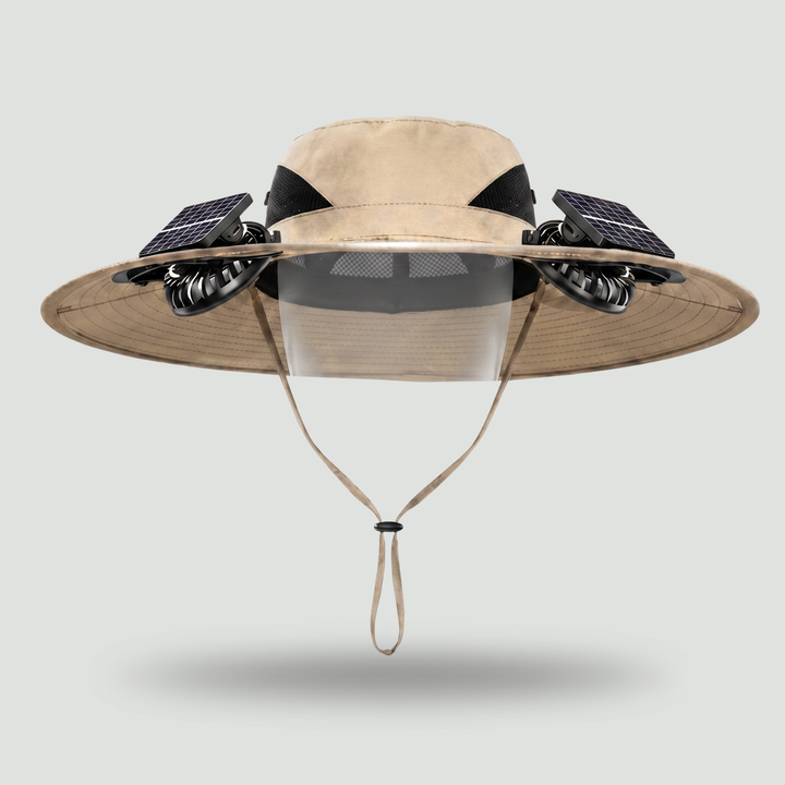 Solar Fan Hat with Dual Fans USB Rechargeable - Wide Brim Cooling Hat for Fishing and Outdoor Use