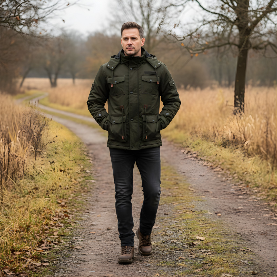 Men’s Tactical Outdoor Jacket – Multi Pocket Design for Cold Weather Use