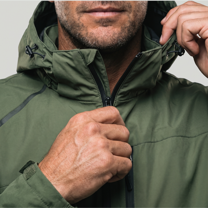 Men's Hooded Outdoor Jacket — Full-Zip Layering Shell