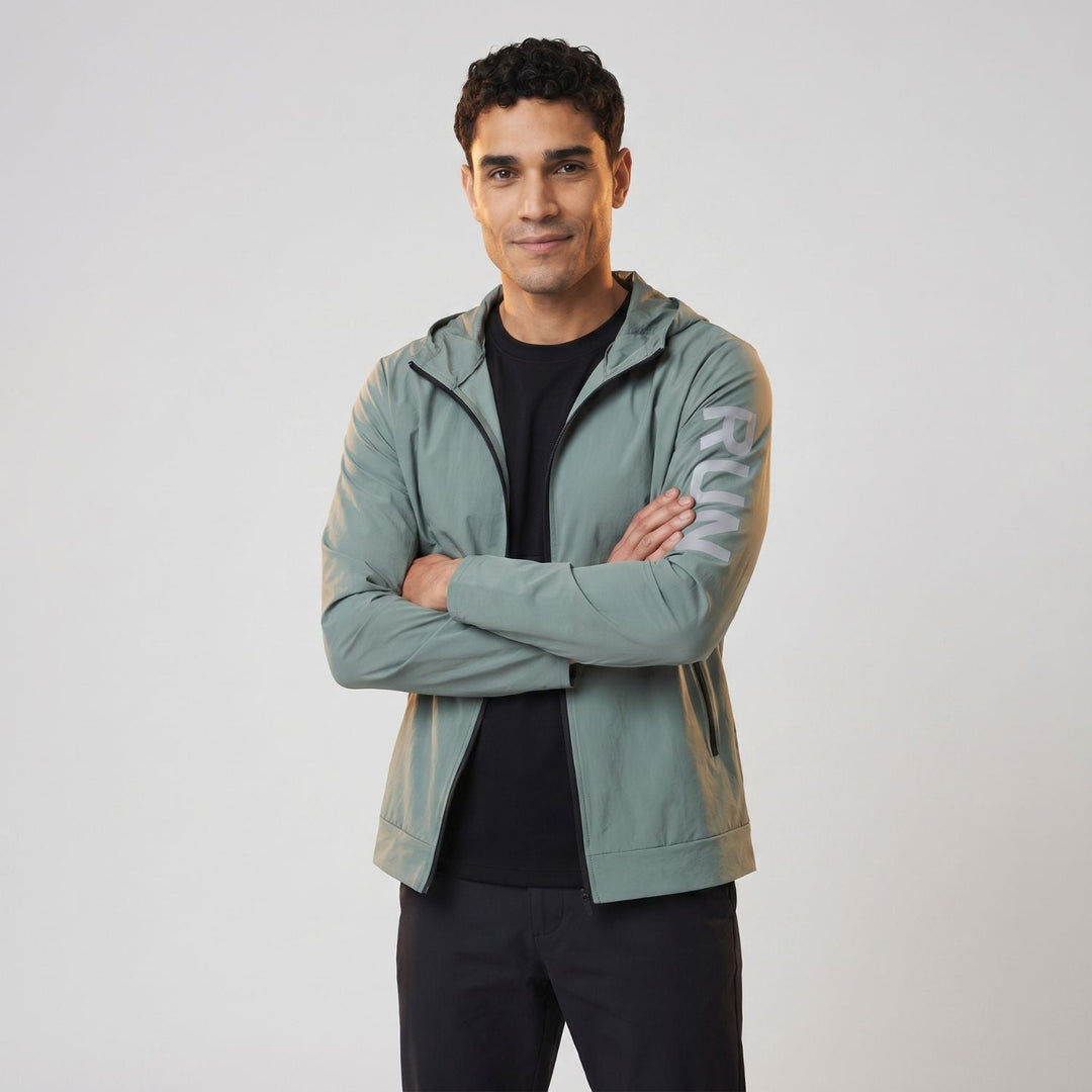 Men's Packable Running Jacket – Windproof Water-Resistant Shell for Outdoor Use