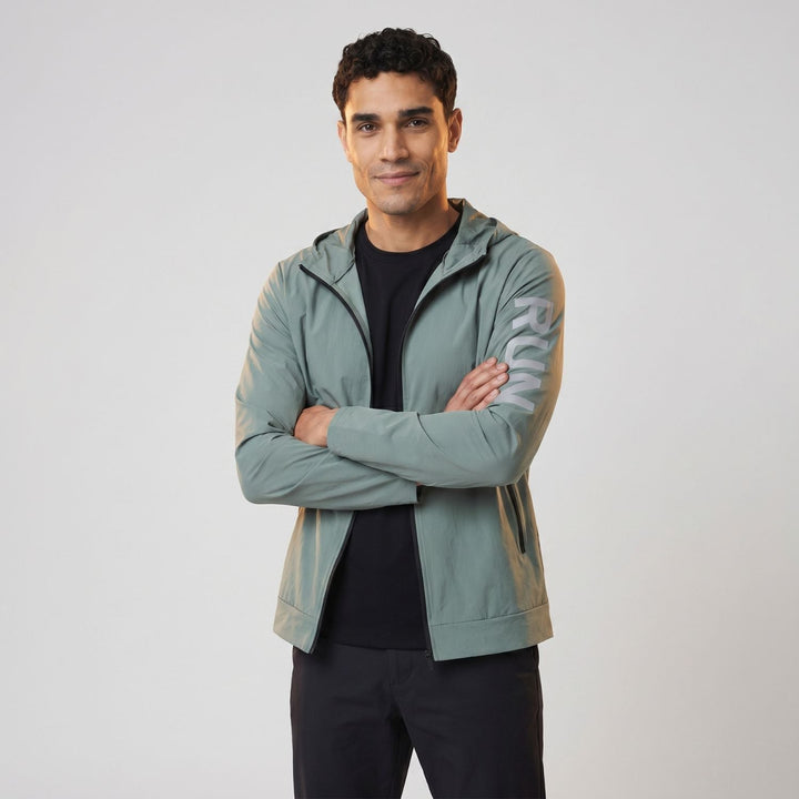 Men's Packable Running Jacket – Windproof Water-Resistant Shell for Outdoor Use
