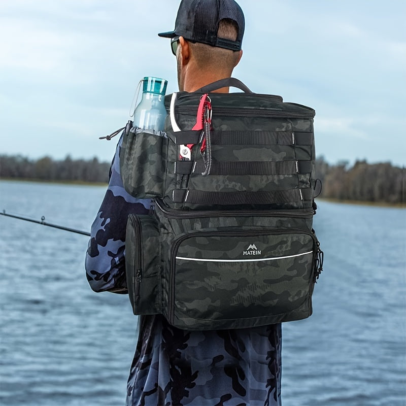 Fishing Backpack with Cooler Compartment and Rod Holder | Multi-Pocket Outdoor Gear Storage