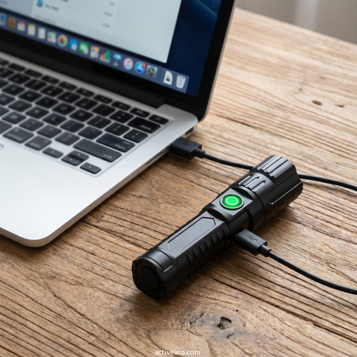 LED Long-Range Zoom Flashlight – USB Rechargeable Utility Torch