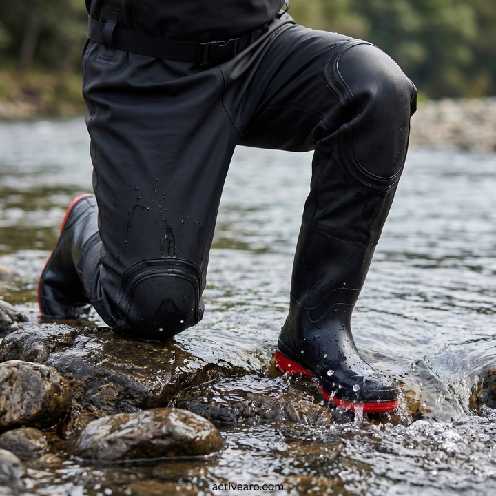 Unisex Fishing Wading Pants – Half Waders with Integrated Water Shoes