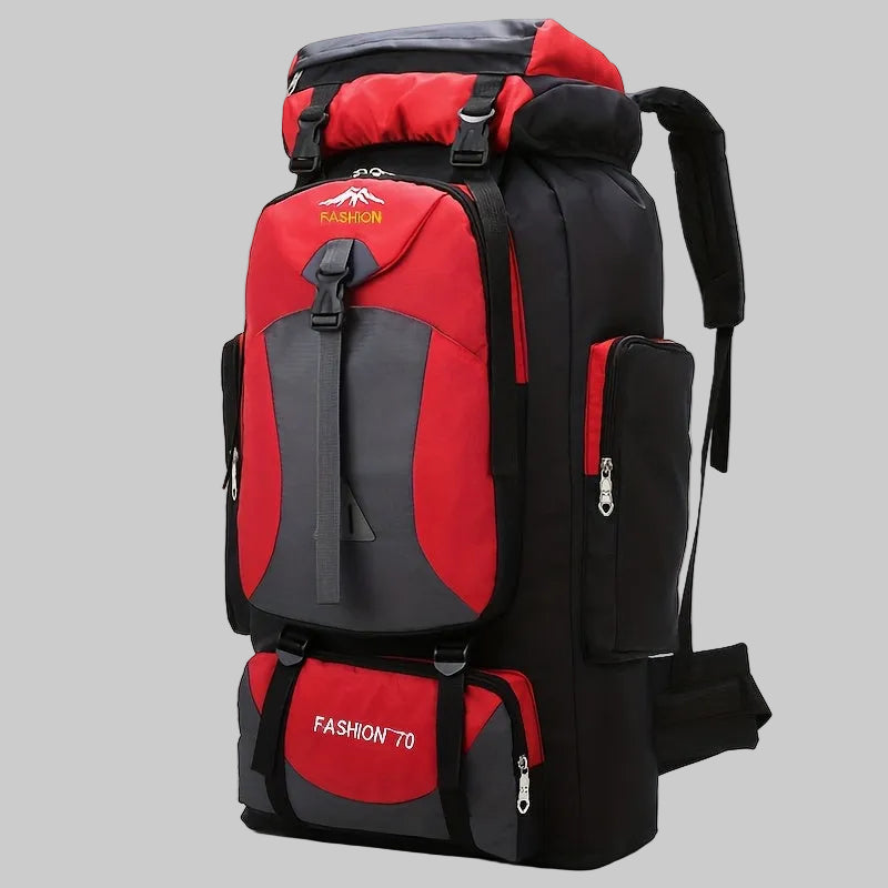 Large hiking backpack – 70L outdoor pack with adjustable straps and buckle closure