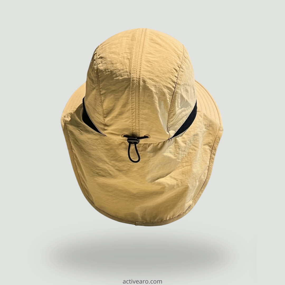 Unisex Wide-Brim Sun Hat with Neck Flap and Chin Strap – Packable for Hiking and Fishing