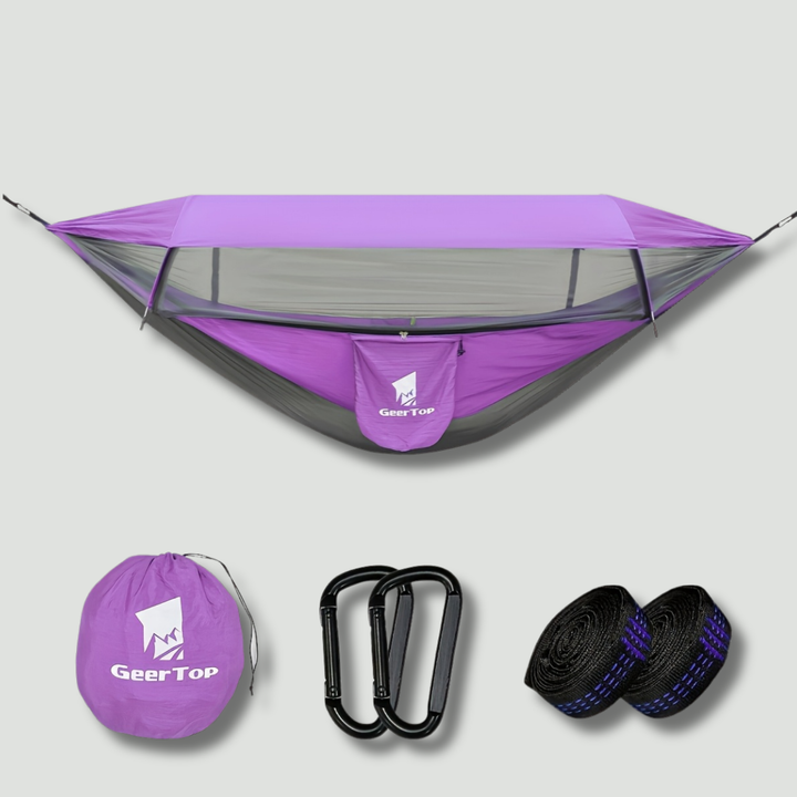 3in1 Camping Hammock with Mosquito Net and Sun Shelter, 440lb Nylon Double Hammock
