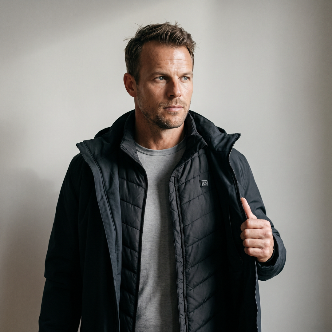 Men's Heated Vest – USB Powered with Four Heating Zones for Hunting and Hiking