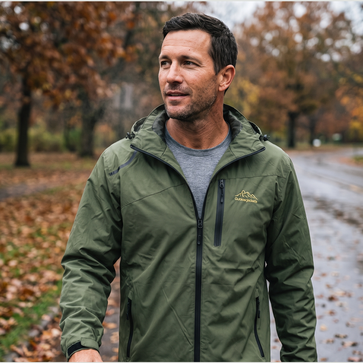 Men's Hooded Outdoor Jacket — Full-Zip Layering Shell