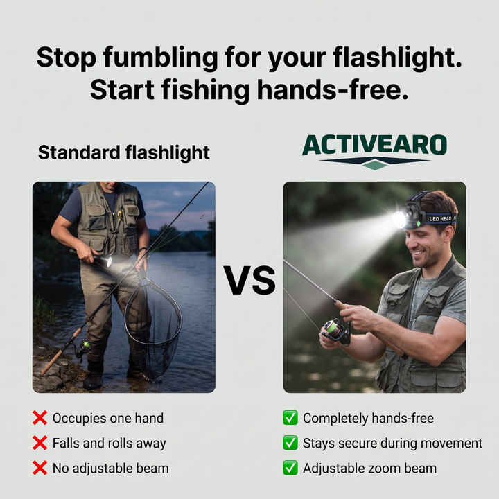 Rechargeable Waterproof LED Headlamp-hands free lighting