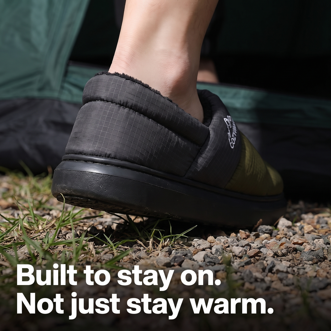 House Shoes for Camping - Fleece-Lined Closed-Back Slippers