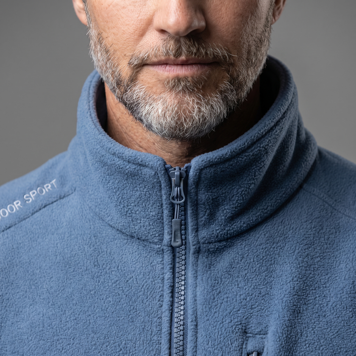 Fleece Vest Jacket — Stand Collar Detail