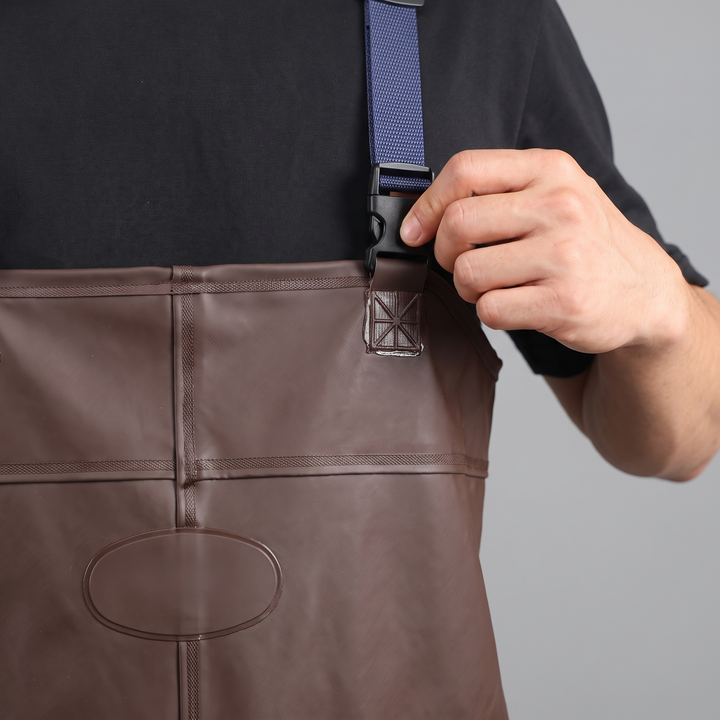 Webbing brace, side release buckle and welded anchor tab