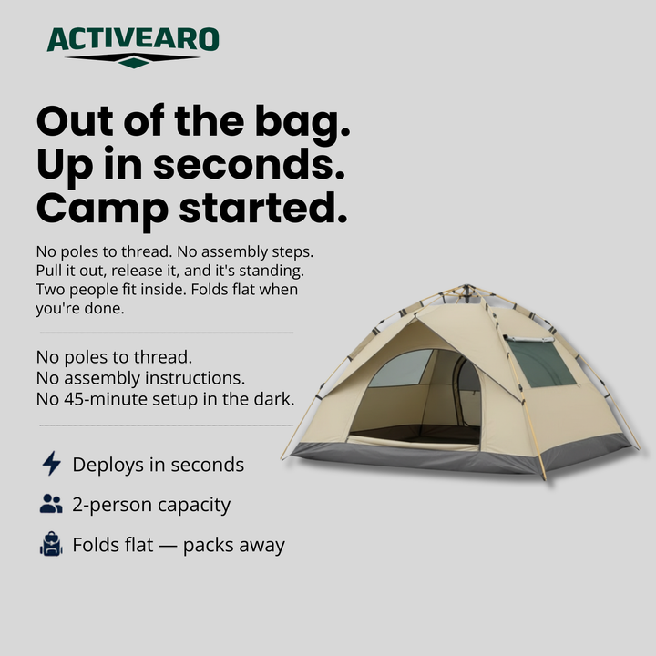 2-Person Pop-Up Camping Tent – Instant Setup Shelter for Hiking and Outdoor Use