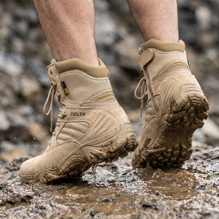 Men’s Lightweight Waterproof Tactical Hiking Shoes – Grip Sole for Outdoor Use