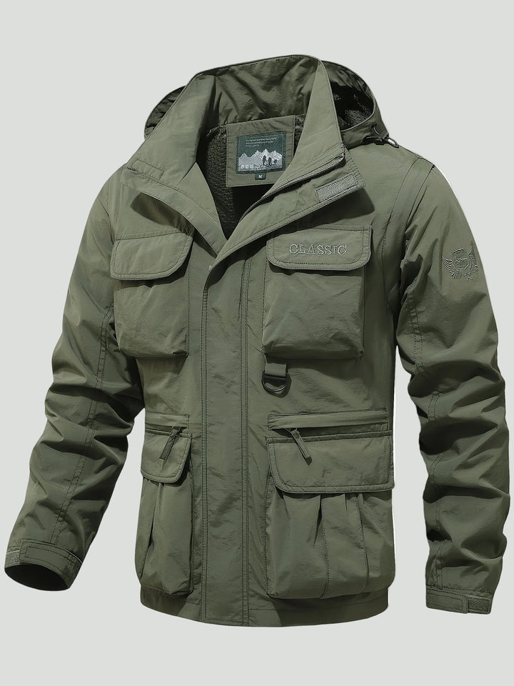 Men’s Outdoor Tactical Jacket – Multi-Pocket Design with Stand Collar