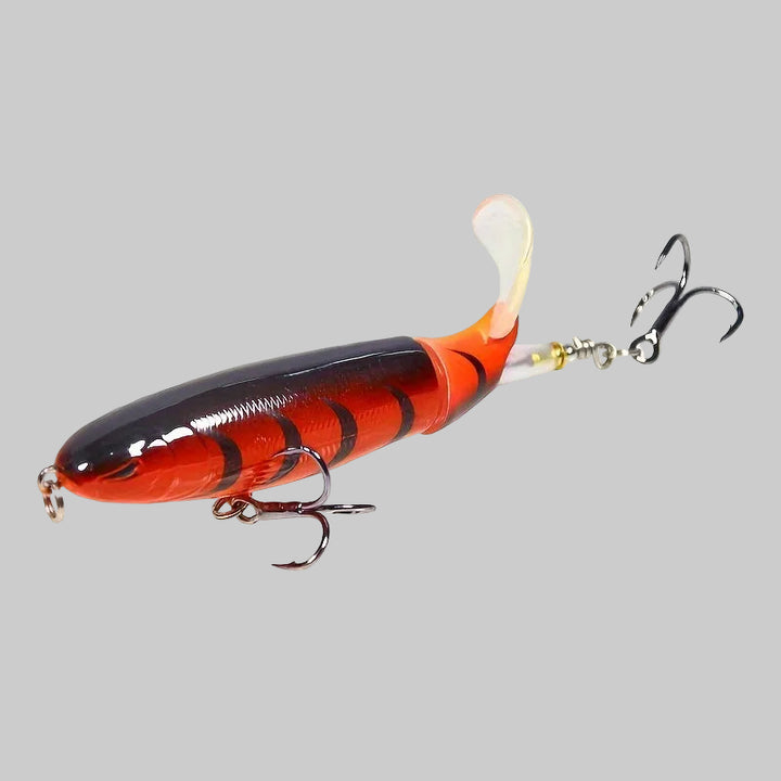 Topwater Popper Fishing Lure with Rotating Tail – Hard Bait for Surface Fishing