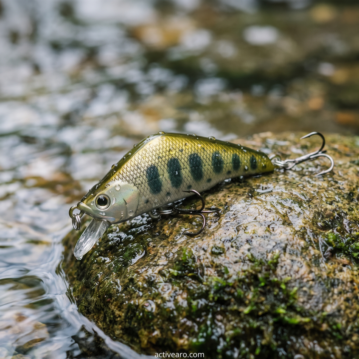 Sinking Minnow Lures - 1.9in Hard Bait Treble Hooks for Bass and Pike
