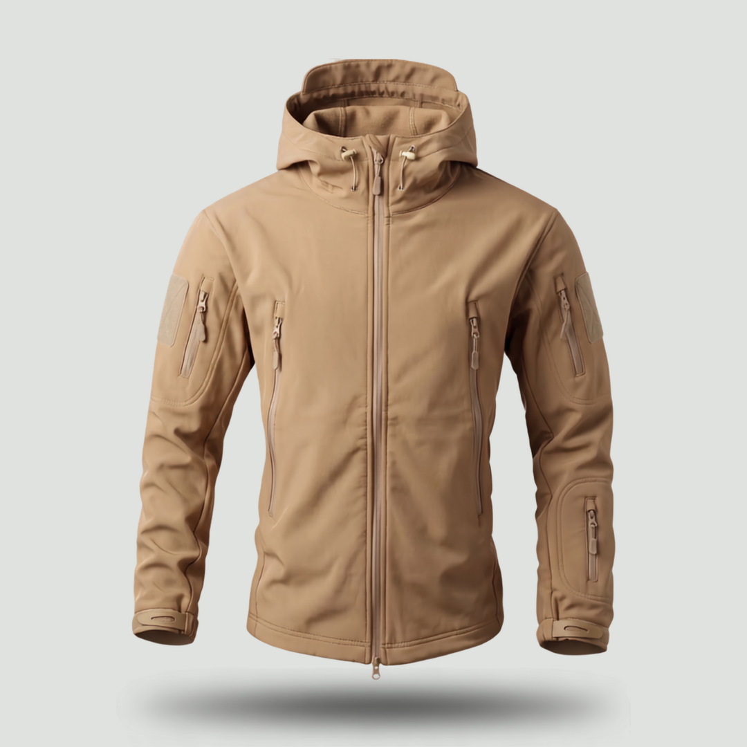 Men’s Hooded Outdoor Sports Jacket – Solid Color with Zipper Closure