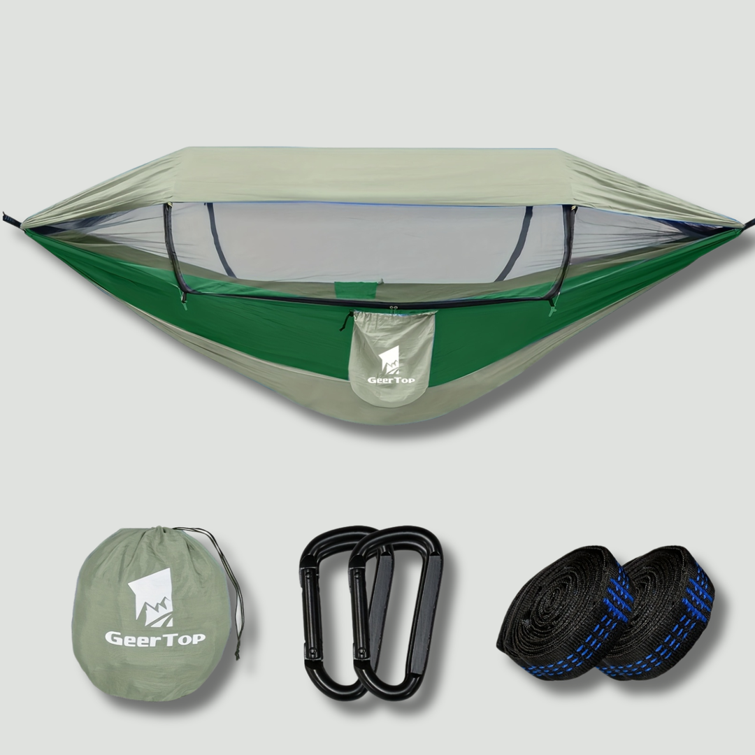 3in1 Camping Hammock with Mosquito Net and Sun Shelter, 440lb Nylon Double Hammock