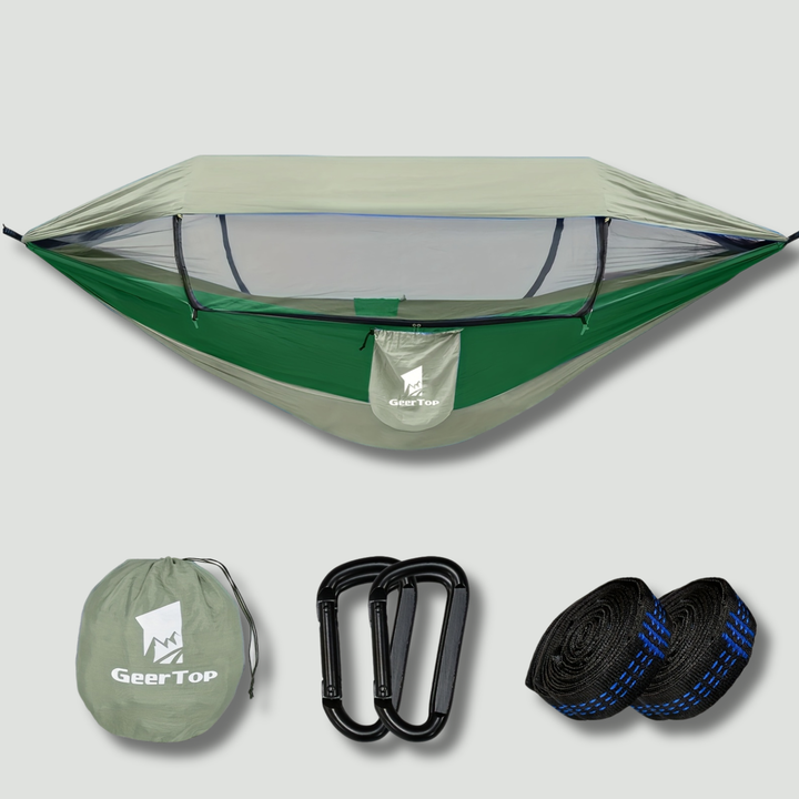 3in1 Camping Hammock with Mosquito Net and Sun Shelter, 440lb Nylon Double Hammock