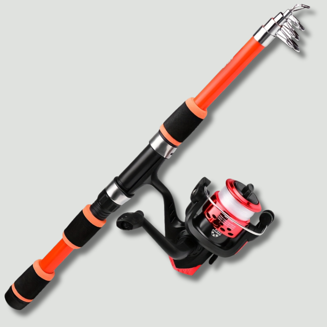 Telescopic Fishing Rod – 4.9ft and 5.6ft Fiberglass Baitcasting Pole for Lure Fishing
