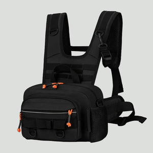 Men's Outdoor Chest Pack – Hands-Free MOLLE Fishing Rig with Zipper Storage