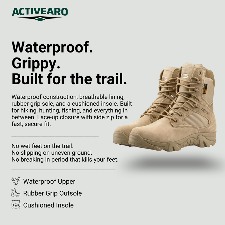 Men’s Lightweight Waterproof Tactical Hiking Shoes – Grip Sole for Outdoor Use