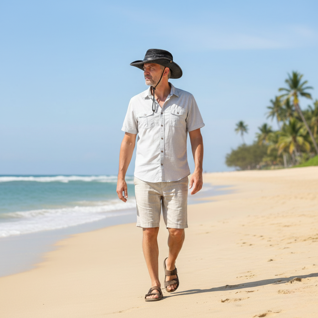 Lightweight Panama-Style Hat – Breathable Mesh Sun Hat for Outdoor Use