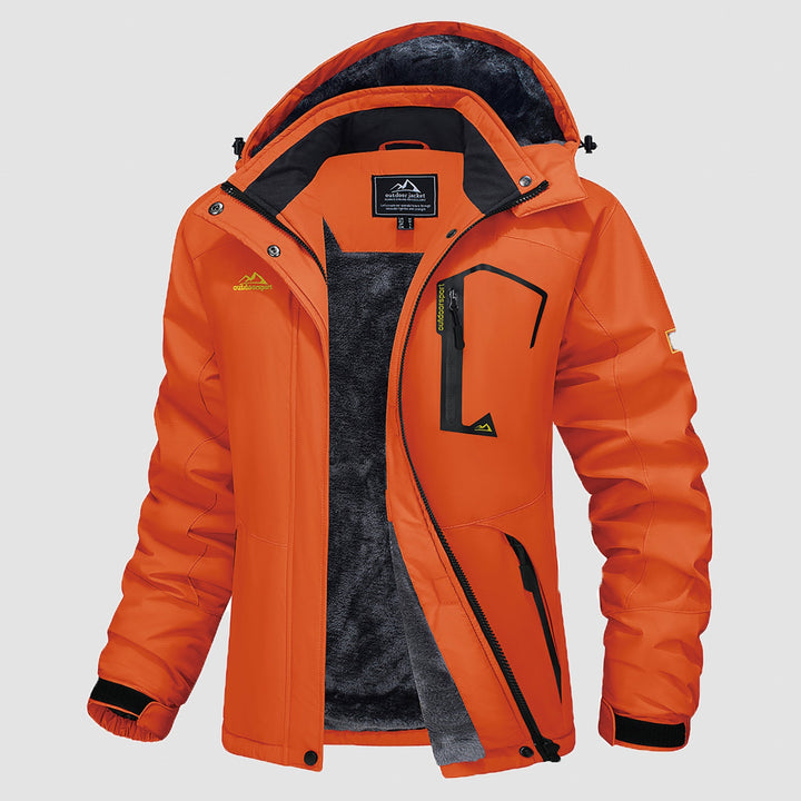 Women's winter jacket in Orange, front view