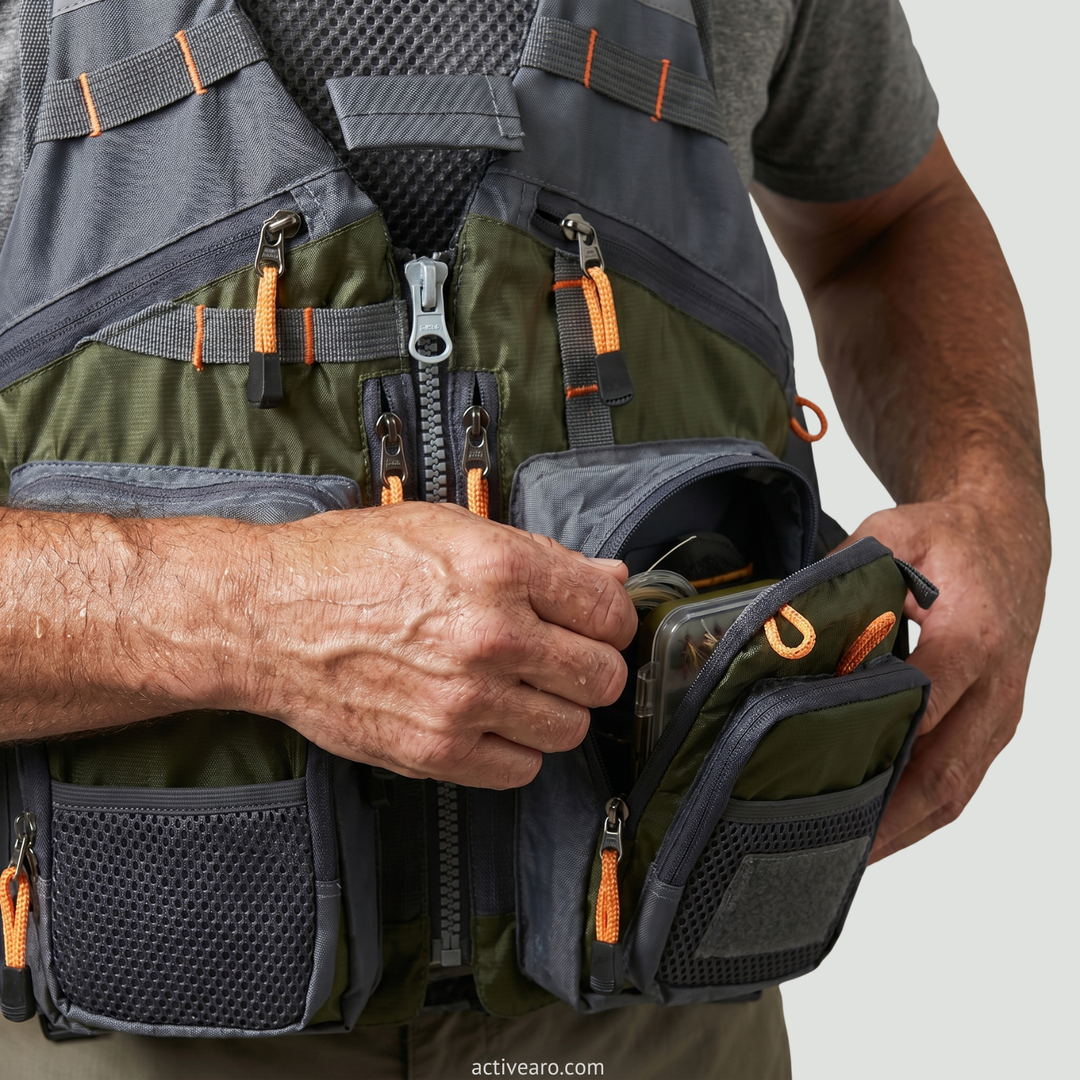 Men's Multi-Pocket Fishing Vest – Lightweight Sleeveless Vest for Fly Fishing
