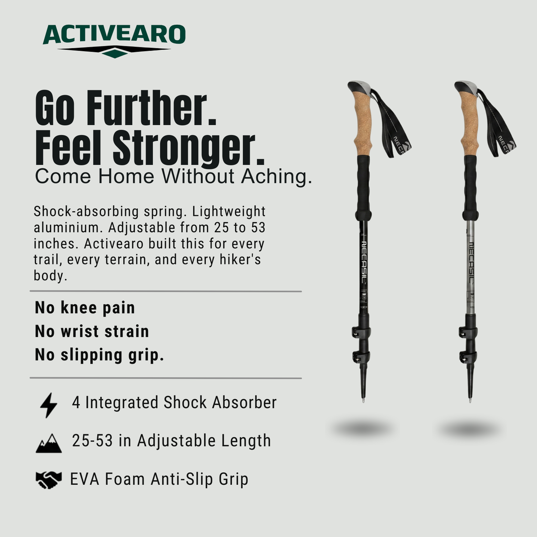 Shock Absorbing Trekking Pole – Adjustable Aluminium Support