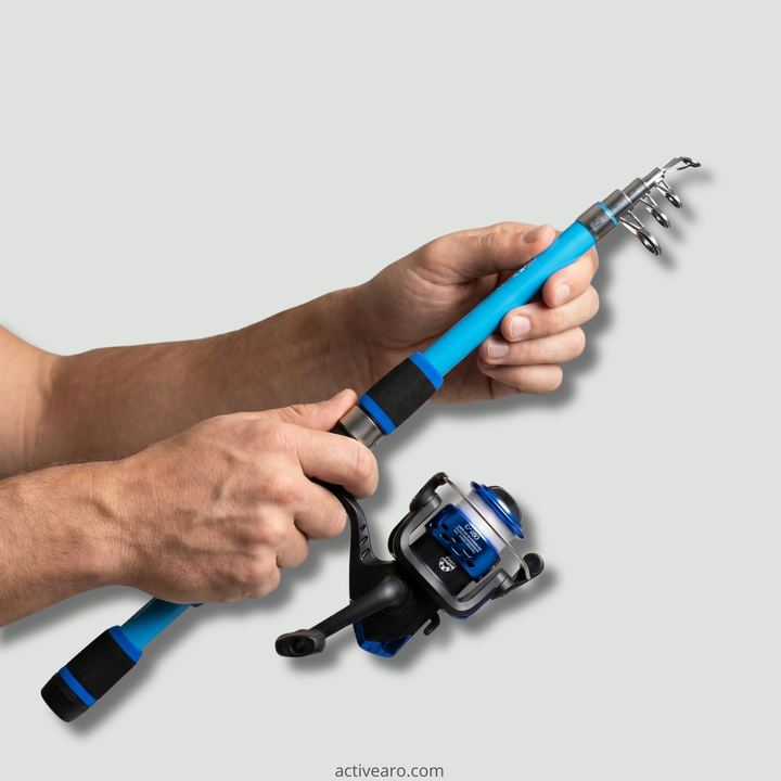 Telescopic Fishing Rod – 4.9ft and 5.6ft Fiberglass Baitcasting Pole for Lure Fishing