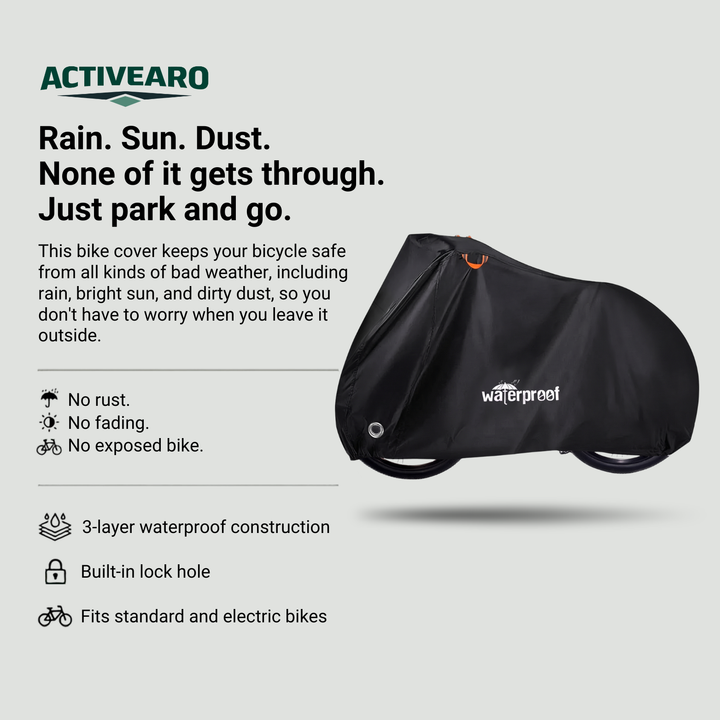 Waterproof Bike Cover – 3-Layer UV and Dust Protection for Standard and Electric Bikes