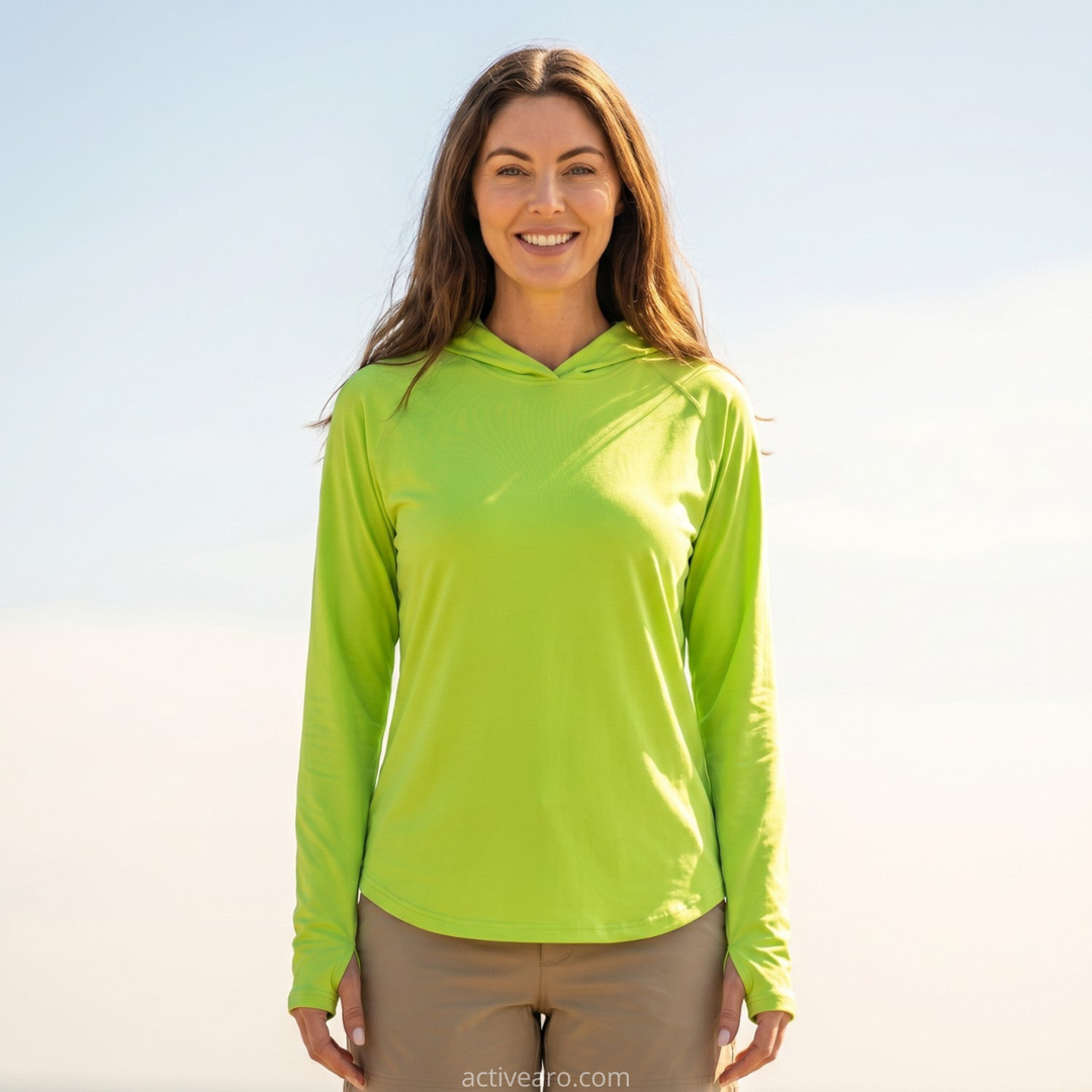 Women's UPF 50+ Sun Hoodie – Lightweight Hooded UV Protection Top for Outdoor and Travel