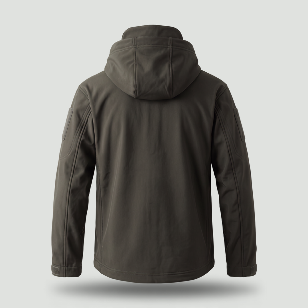 Men’s Hooded Outdoor Sports Jacket – Solid Color with Zipper Closure