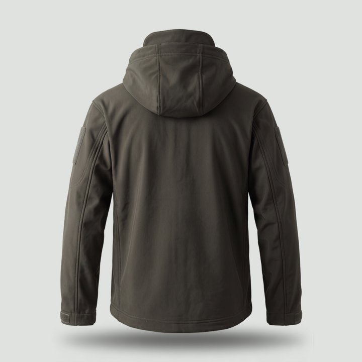Men’s Hooded Outdoor Sports Jacket – Solid Color with Zipper Closure