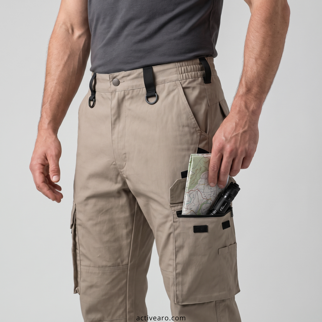 Men's Tactical Cargo Pants – Water-Resistant Polyester for Hunting and Fishing