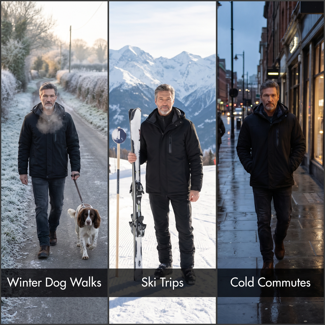 Ski jacket for winter dog walks, ski trips and cold commutes