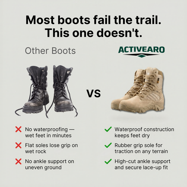 Men’s Lightweight Waterproof Tactical Hiking Shoes – Grip Sole for Outdoor Use
