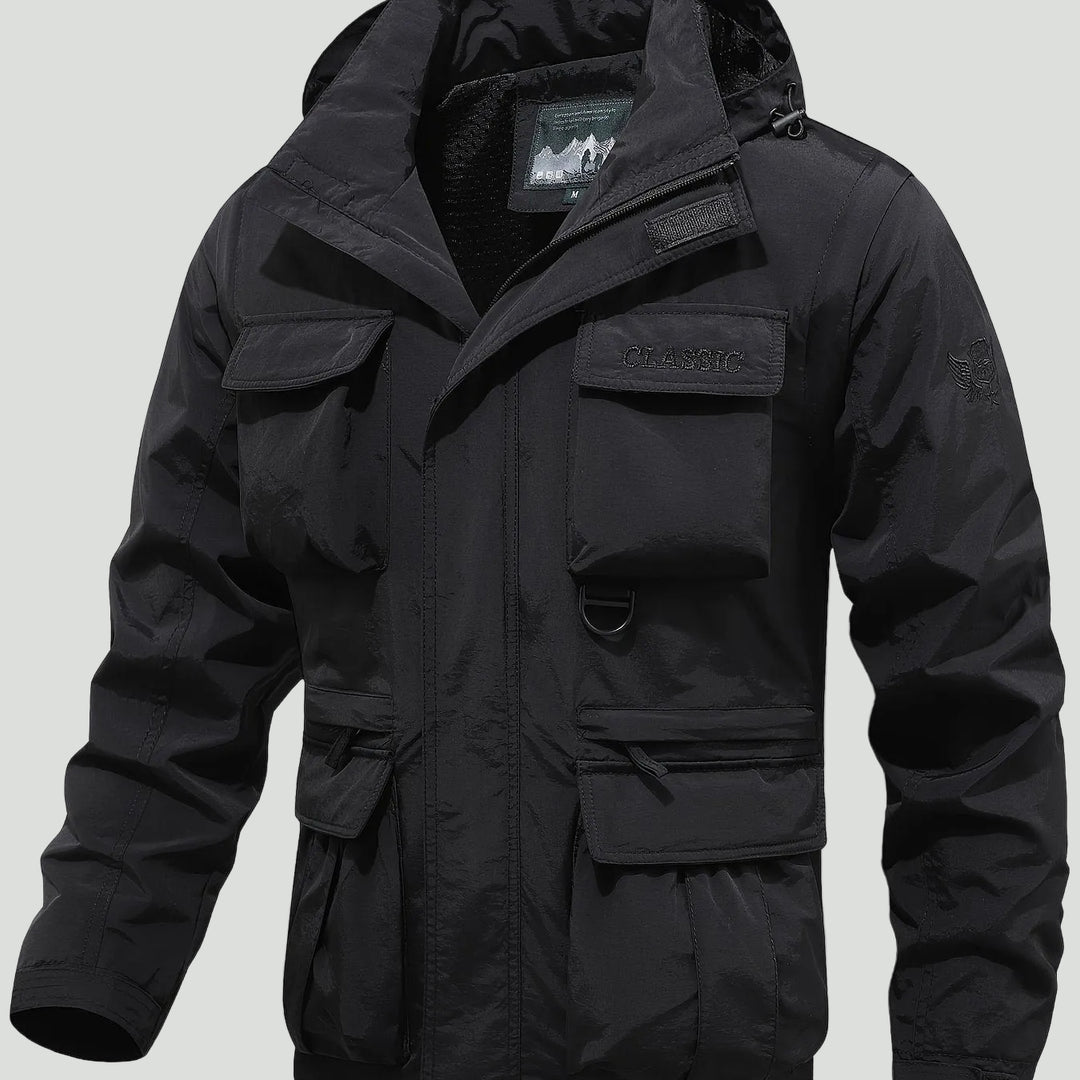 Men’s Outdoor Tactical Jacket – Multi-Pocket Design with Stand Collar