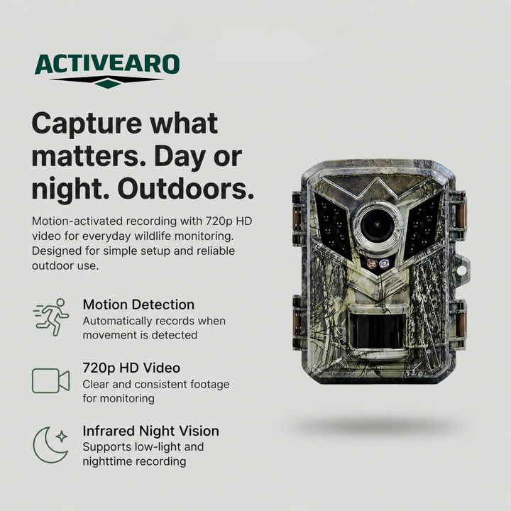 Compact Trail Camera – 720p HD Motion-Activated Wildlife Monitoring