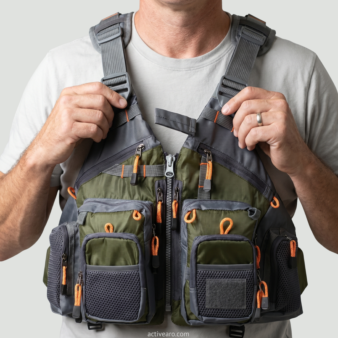 Men's Multi-Pocket Fishing Vest – Lightweight Sleeveless Vest for Fly Fishing